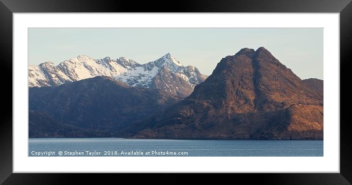 Morning Light on the Cuillin Ridge Framed Mounted Print by Stephen Taylor