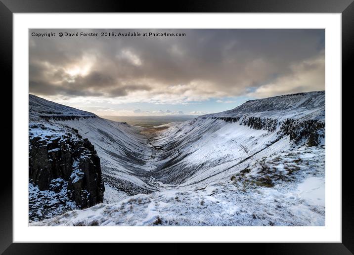High Cup Nick in Winter, Cumbria Framed Mounted Print by David Forster