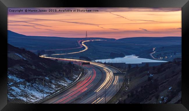M62 from the Rainbow Bridge, Scammonden Framed Print by K7 Photography