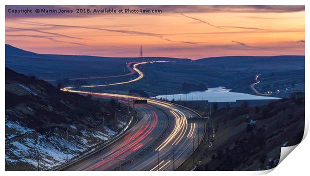 M62 from the Rainbow Bridge, Scammonden Print by K7 Photography