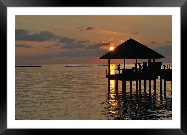 Sunset in the Maldives Framed Mounted Print by Madeline Harris