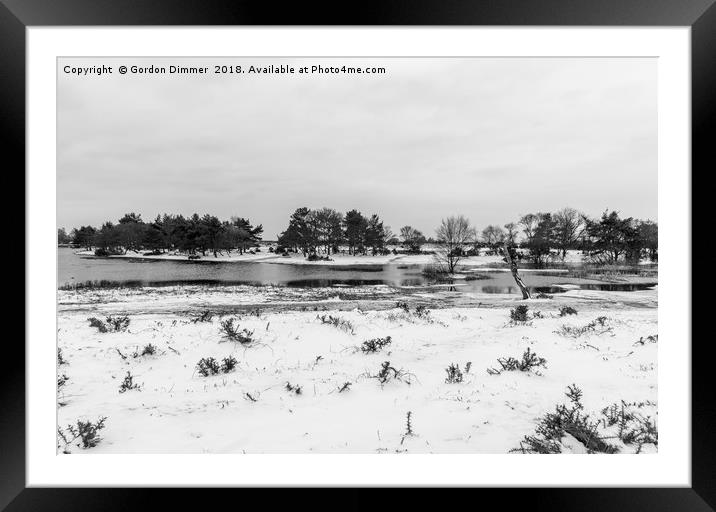 Hatchet Pond in Black and White Framed Mounted Print by Gordon Dimmer