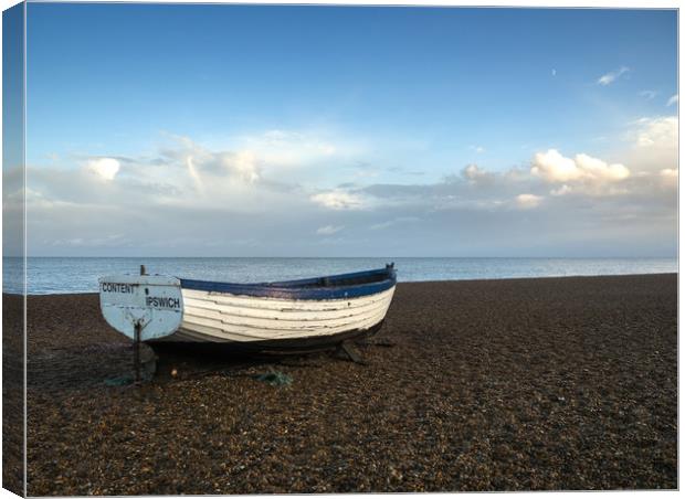 Boat on shingle, Aldburgh Canvas Print by Donnie Canning
