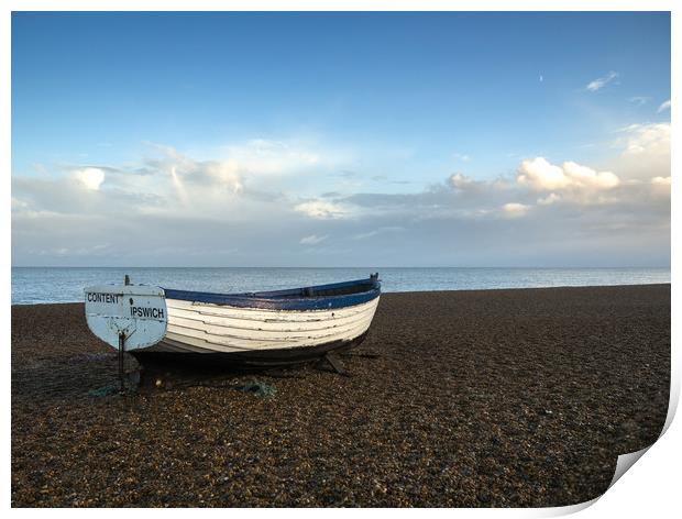 Boat on shingle, Aldburgh Print by Donnie Canning