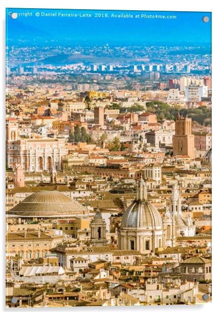 Rome Aerial View at Saint Peter Basilica Viewpoint Acrylic by Daniel Ferreira-Leite