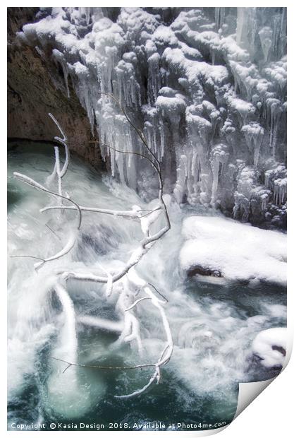 Nature's Frozen Work of Art Print by Kasia Design