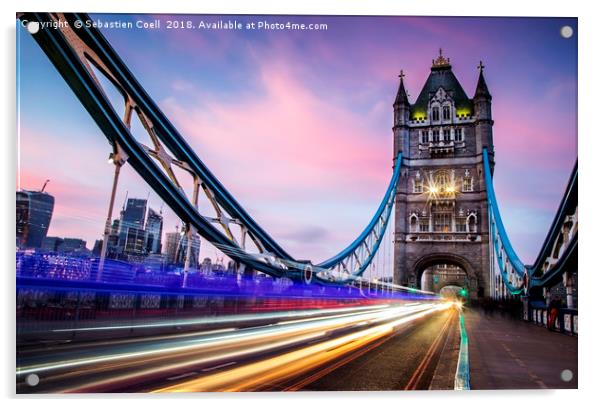 The majestic Tower bridge Acrylic by Sebastien Coell