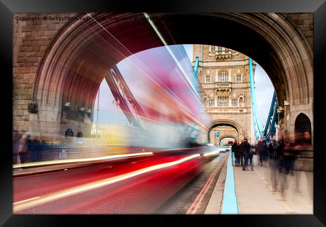 Through the tunnel at Tower bridge Framed Print by Sebastien Coell