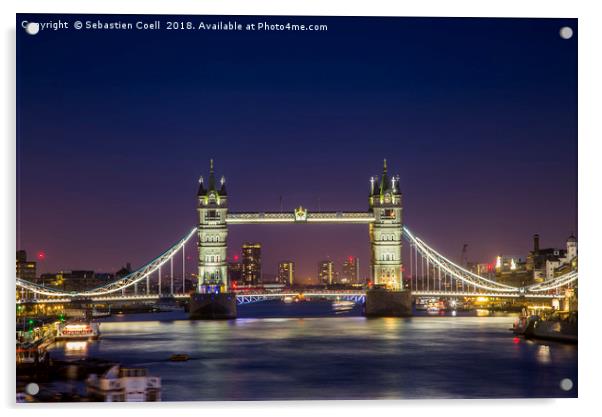 Tower Bridge.. Acrylic by Sebastien Coell