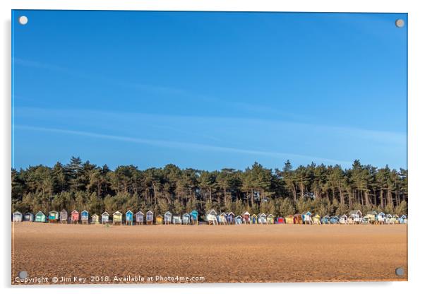 Wells Beach Huts Acrylic by Jim Key