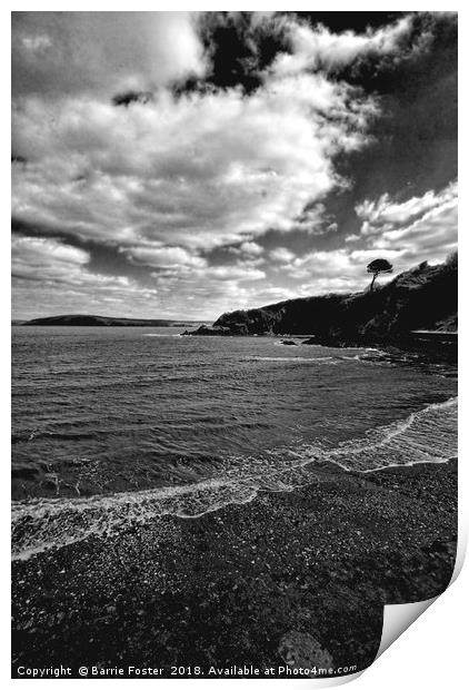 The Beach at Cwm yr Eglwys Print by Barrie Foster