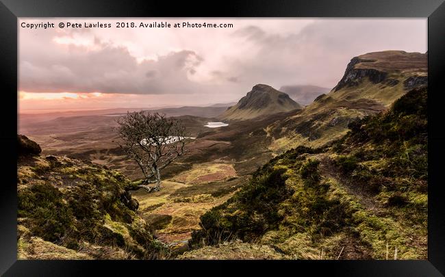 Sunrise at the Quiraing Framed Print by Pete Lawless