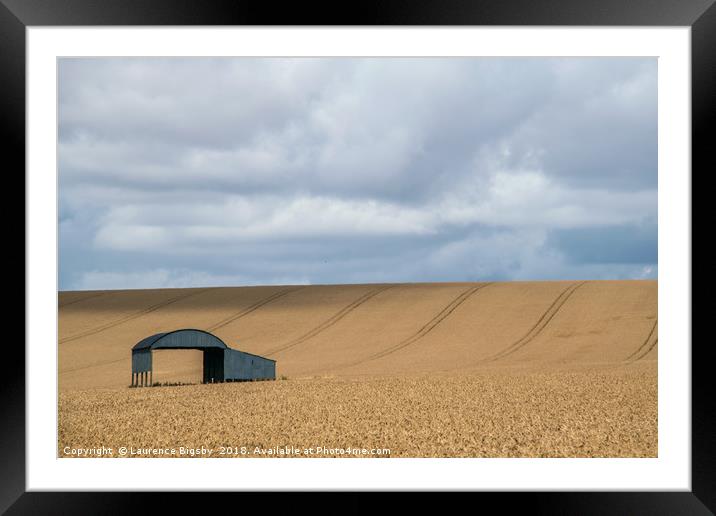 Barn within the Wheat Framed Mounted Print by Laurence Bigsby