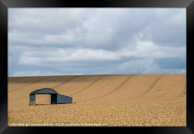Barn within the Wheat Framed Print by Laurence Bigsby
