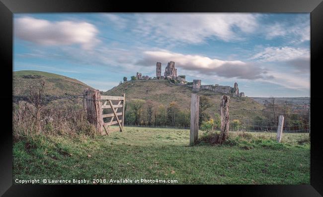 Castle on the Hill Framed Print by Laurence Bigsby