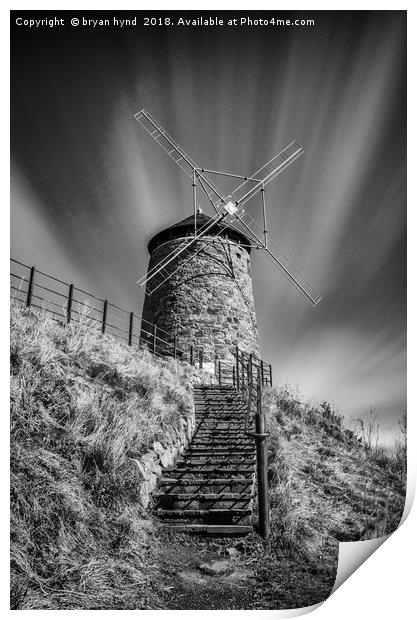 Windmill at St Monans Print by bryan hynd