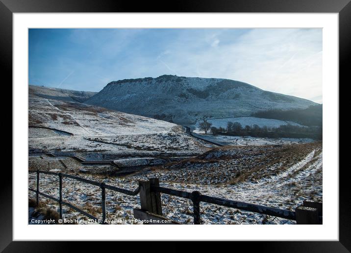 Bamford hills in winter time Framed Mounted Print by Bob Hall