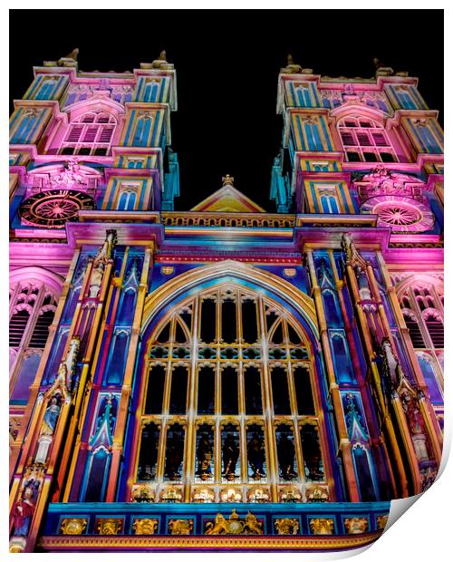 Illuminated Westminster Abbey Print by Simon Belcher