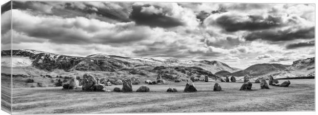 The Castlerigg Standing Stones in Mono Canvas Print by Naylor's Photography