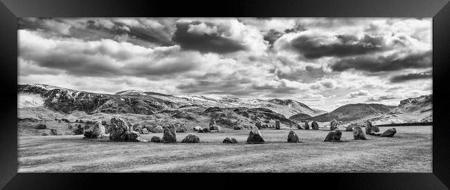 The Castlerigg Standing Stones in Mono Framed Print by Naylor's Photography