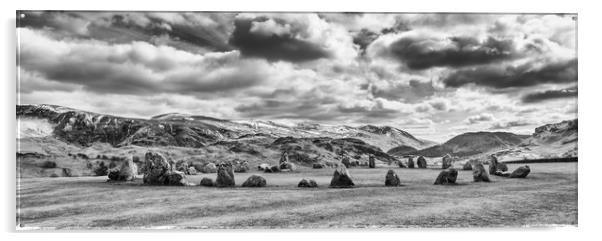 The Castlerigg Standing Stones in Mono Acrylic by Naylor's Photography
