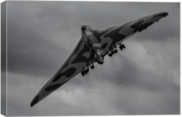 Avro Vulcan XH558 Black and White Canvas Print by Oxon Images