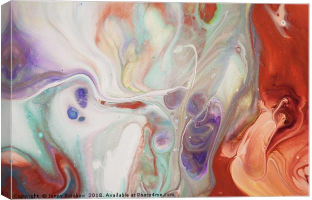 Alien Worlds. Abstract Fluid Acrylic Painting Canvas Print by Jenny Rainbow
