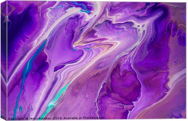 Pacific Ocean Flows. Abstract Fluid Acrylic Painti Canvas Print by Jenny Rainbow
