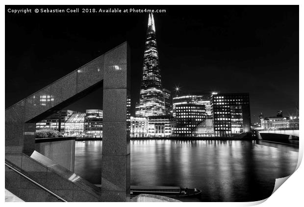 The Shard across the Thames Print by Sebastien Coell