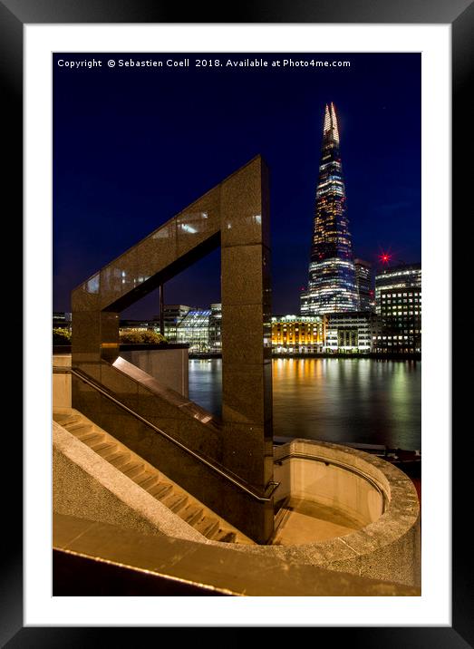 The Shard across the Thames.. Framed Mounted Print by Sebastien Coell
