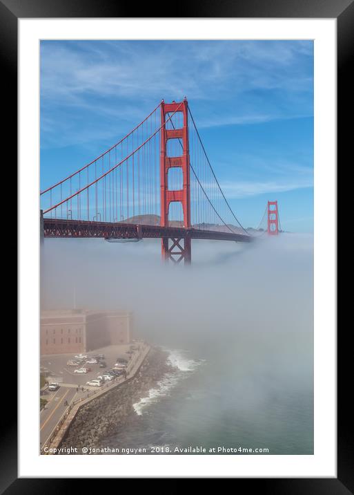 Fog & The Golden Gate Framed Mounted Print by jonathan nguyen