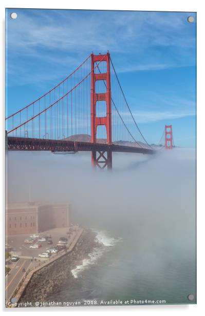Fog & The Golden Gate Acrylic by jonathan nguyen