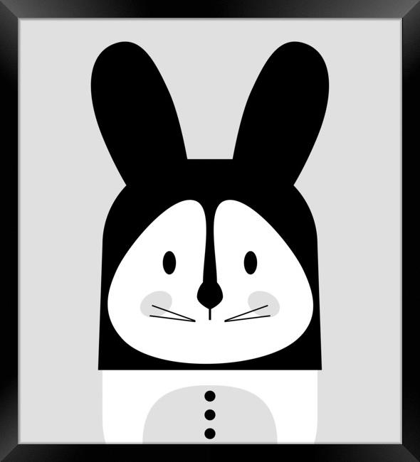 Rabbit BW Framed Print by Martha Lilia Guzmán Marín