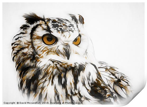 Eagle Owl Print by David Mccandlish