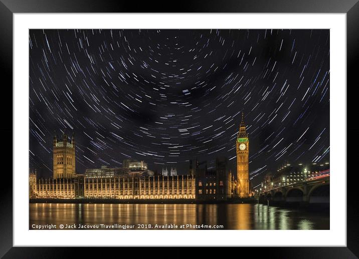 Big Ben star trails Framed Mounted Print by Jack Jacovou Travellingjour