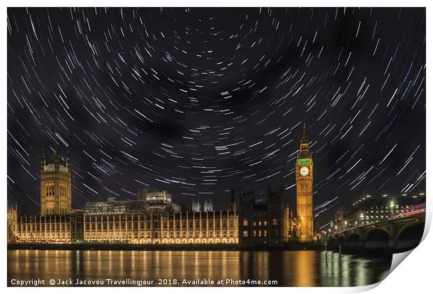 Big Ben star trails Print by Jack Jacovou Travellingjour