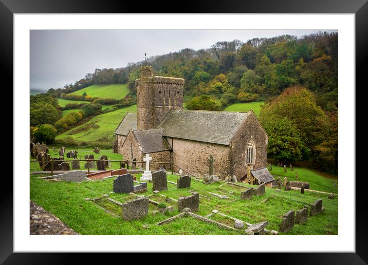 Branscombe Church. Framed Mounted Print by David Hare