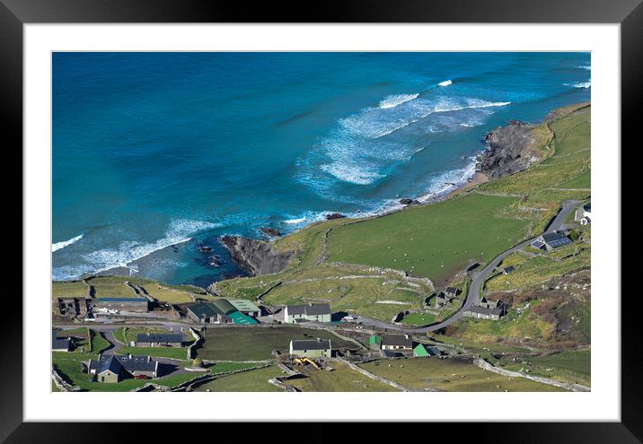 Looking down from Binn an Choma, Coumeenoole, Ding Framed Mounted Print by barbara walsh