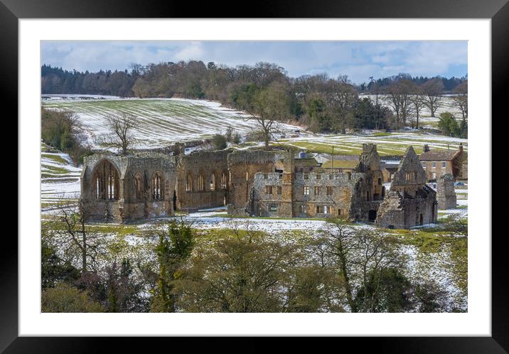 Egglestone Abbey in Winter Framed Mounted Print by Jim Wood
