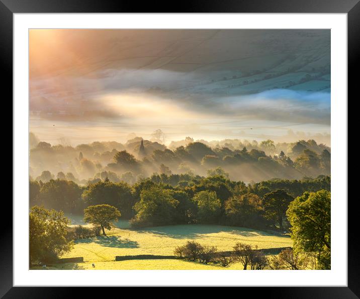 Edale sunrise, Peak District, Derbyshire Framed Mounted Print by John Finney