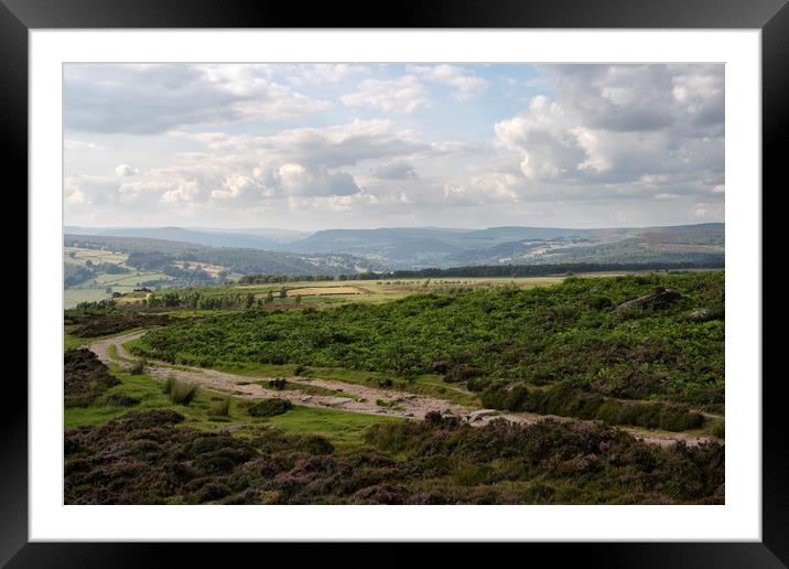 Curbar Edge Moorland landscape Framed Mounted Print by Kevin Round