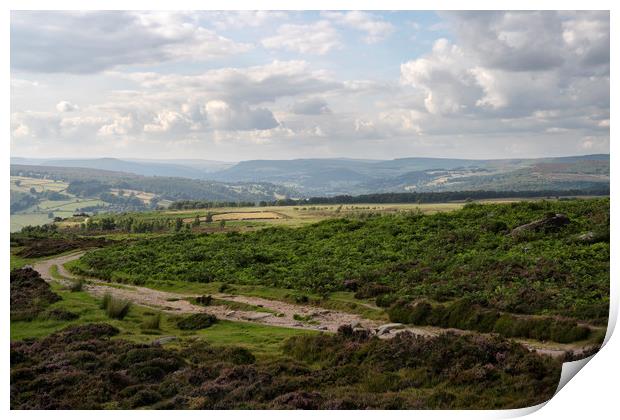 Curbar Edge Moorland landscape Print by Kevin Round