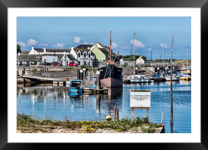Boats at Irvine Harbour Framed Mounted Print by Valerie Paterson