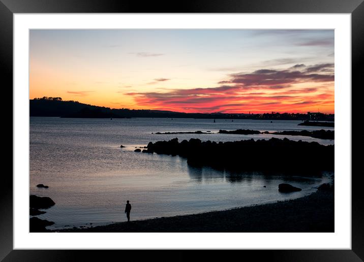 Plymouth Sound Sunset Framed Mounted Print by Jon Rendle