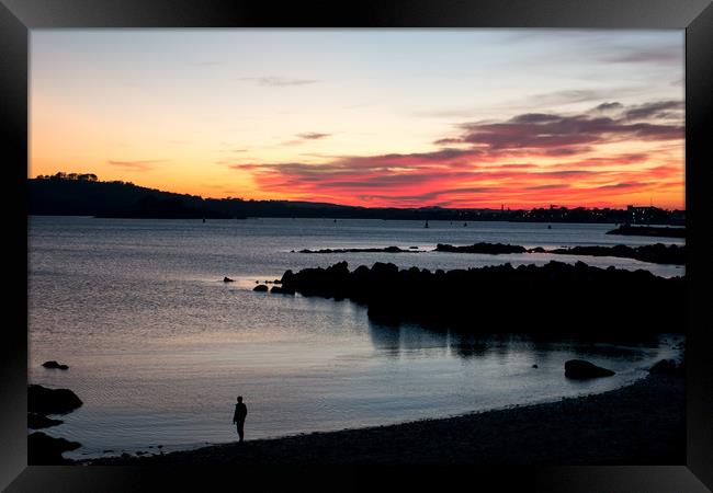 Plymouth Sound Sunset Framed Print by Jon Rendle
