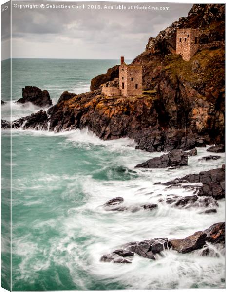 Botallack Mines in Cornwall Canvas Print by Sebastien Coell