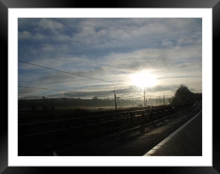 Sun on the M6 Framed Mounted Print by Nigel G Owen