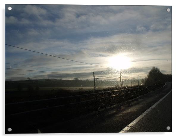 Sun on the M6 Acrylic by Nigel G Owen