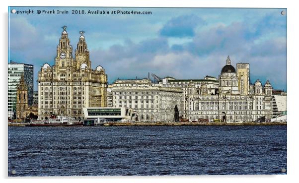 Liverpool's Three graces -artistic form. Acrylic by Frank Irwin