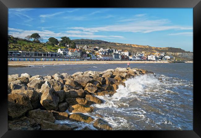 Lyme Regis from North Wall                       Framed Print by Darren Galpin